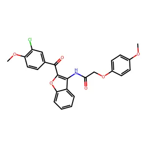 N-{2-[(3-chloro-4-methoxyphenyl)carbonyl]benzo[b]furan-3-yl}-2-(4-methoxypheno xy)acetamide structure