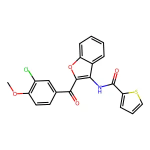 N-[2-(3-chloro-4-methoxybenzoyl)-1-benzofuran-3-yl]thiophene-2-carboxamide structure
