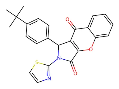 1-(4-tert-butylphenyl)-2-(1,3-thiazol-2-yl)-1,2-dihydrochromeno[2,3-c]pyrrole-3,9-dione structure