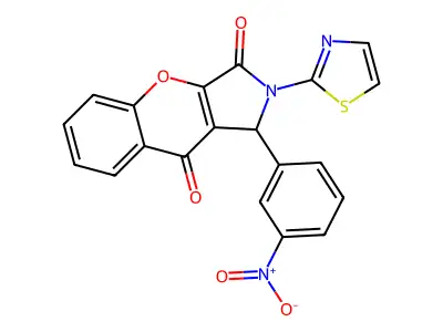 1-(3-Nitrophenyl)-2-(thiazol-2-yl)-1,2-dihydrochromeno[2,3-c]pyrrole-3,9-dione structure