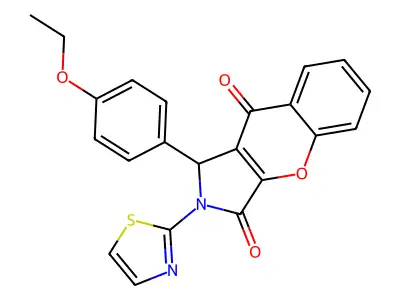1-(4-ethoxyphenyl)-2-(1,3-thiazol-2-yl)-1,2-dihydrochromeno[2,3-c]pyrrole-3,9-dione structure