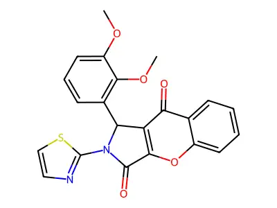 1-(2,3-dimethoxyphenyl)-2-(1,3-thiazol-2-yl)-1,2-dihydrochromeno[2,3-c]pyrrole-3,9-dione structure