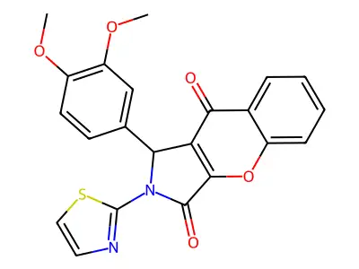 1-(3,4-dimethoxyphenyl)-2-(1,3-thiazol-2-yl)-1,2-dihydrochromeno[2,3-c]pyrrole-3,9-dione structure