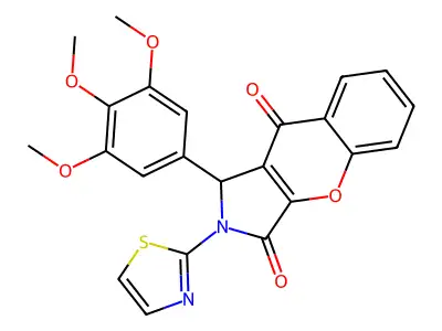 2-(1,3-thiazol-2-yl)-1-(3,4,5-trimethoxyphenyl)-1,2-dihydrochromeno[2,3-c]pyrrole-3,9-dione structure
