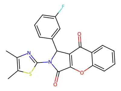 2-(4,5-dimethylthiazol-2-yl)-1-(3-fluorophenyl)-1,2-dihydrochromeno[2,3-c]pyrrole-3,9-dione structure
