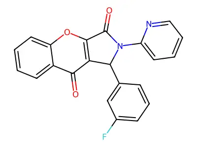 1-(3-Fluorophenyl)-2-(pyridin-2-yl)-1,2-dihydrochromeno[2,3-c]pyrrole-3,9-dione structure