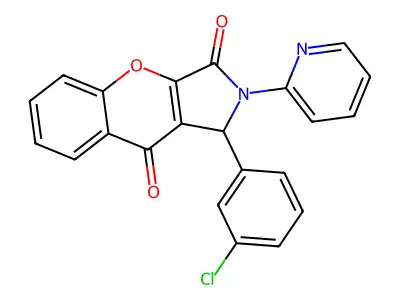 1-(3-Chlorophenyl)-2-(pyridin-2-yl)-1,2-dihydrochromeno[2,3-c]pyrrole-3,9-dione structure