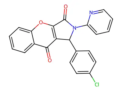1-(4-Chlorophenyl)-2-(pyridin-2-yl)-1,2-dihydrochromeno[2,3-c]pyrrole-3,9-dione structure