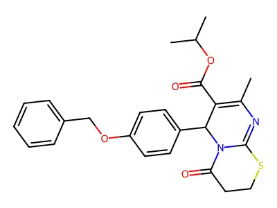 isopropyl 6-[4-(benzyloxy)phenyl]-8-methyl-4-oxo-3,4-dihydro-2H,6H-pyrimido[2,1-b][1,3]thiazine-7-carboxylate structure