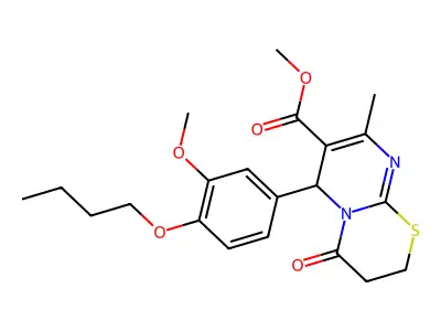 methyl 6-(4-butoxy-3-methoxyphenyl)-8-methyl-4-oxo-3,4-dihydro-2H,6H-pyrimido[2,1-b][1,3]thiazine-7-carboxylate structure