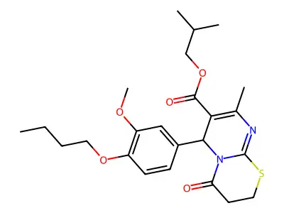 isobutyl 6-(4-butoxy-3-methoxyphenyl)-8-methyl-4-oxo-3,4-dihydro-2H,6H-pyrimido[2,1-b][1,3]thiazine-7-carboxylate structure