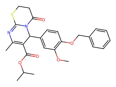 isopropyl 6-[4-(benzyloxy)-3-methoxyphenyl]-8-methyl-4-oxo-3,4-dihydro-2H,6H-pyrimido[2,1-b][1,3]thiazine-7-carboxylate structure