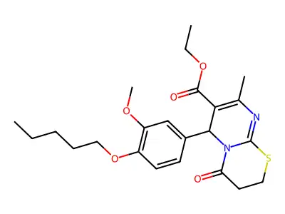 ethyl 6-[3-methoxy-4-(pentyloxy)phenyl]-8-methyl-4-oxo-3,4-dihydro-2H,6H-pyrimido[2,1-b][1,3]thiazine-7-carboxylate structure