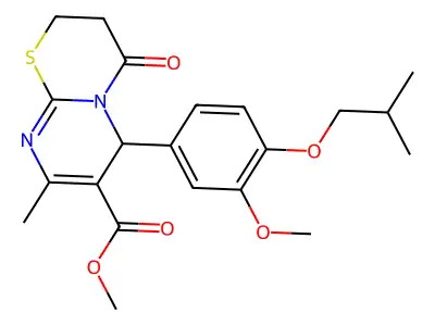 methyl 6-(4-isobutoxy-3-methoxyphenyl)-8-methyl-4-oxo-3,4-dihydro-2H,6H-pyrimido[2,1-b][1,3]thiazine-7-carboxylate structure