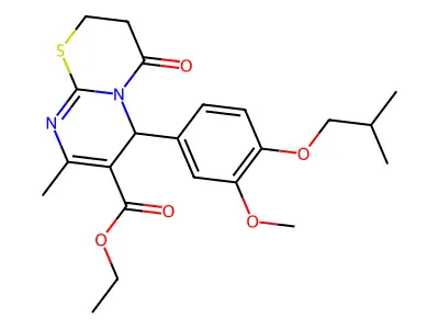 ethyl 6-(4-isobutoxy-3-methoxyphenyl)-8-methyl-4-oxo-3,4-dihydro-2H,6H-pyrimido[2,1-b][1,3]thiazine-7-carboxylate structure