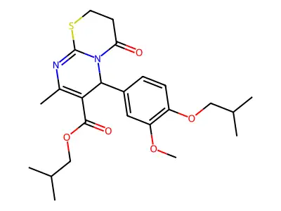 isobutyl 6-(4-isobutoxy-3-methoxyphenyl)-8-methyl-4-oxo-3,4-dihydro-2H,6H-pyrimido[2,1-b][1,3]thiazine-7-carboxylate structure