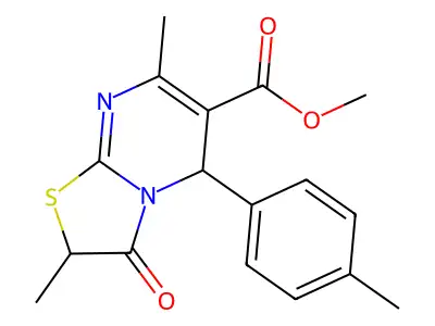 methyl 2,7-dimethyl-5-(4-methylphenyl)-3-oxo-2,3-dihydro-5H-[1,3]thiazolo[3,2-a]pyrimidine-6-carboxylate structure