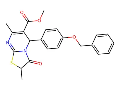methyl 5-[4-(benzyloxy)phenyl]-2,7-dimethyl-3-oxo-2,3-dihydro-5H-[1,3]thiazolo[3,2-a]pyrimidine-6-carboxylate structure