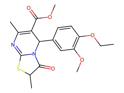 methyl 5-(4-ethoxy-3-methoxyphenyl)-2,7-dimethyl-3-oxo-2,3-dihydro-5H-[1,3]thiazolo[3,2-a]pyrimidine-6-carboxylate structure