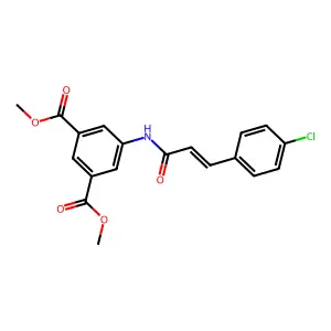 dimethyl 5-[[(E)-3-(4-chlorophenyl)prop-2-enoyl]amino]benzene-1,3-dicarboxylate structure