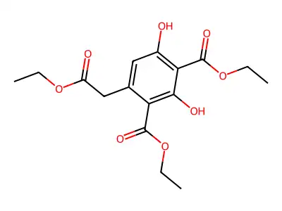 Diethyl 4-(2-ethoxy-2-oxoethyl)-2,6-dihydroxybenzene-1,3-dicarboxylate structure
