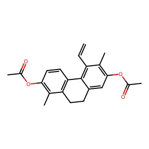 (7-Acetyloxy-5-ethenyl-1,6-dimethyl-9,10-dihydrophenanthren-2-yl) acetate structure