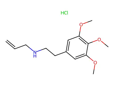 Phenethylamine, N-allyl-3,4,5-trimethoxy-, hydrochloride structure