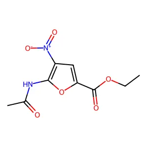 2-Furancarboxylic acid, 5-(acetylamino)-4-nitro-, ethyl ester structure