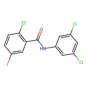 2-chloro-N-(3,5-dichlorophenyl)-5-iodobenzamide structure