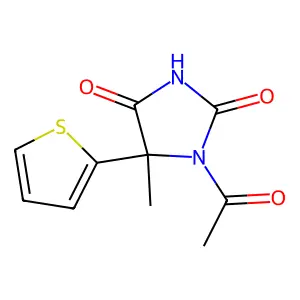 1-Acetyl-5-methyl-5-thiophen-2-ylimidazolidine-2,4-dione structure