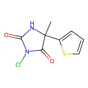 3-Chloro-5-methyl-5-thiophen-2-ylimidazolidine-2,4-dione structure