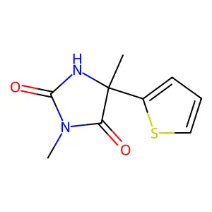 3,5-Dimethyl-5-thiophen-2-ylimidazolidine-2,4-dione structure