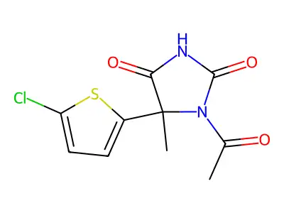 1-Acetyl-5-(5-chlorothiophen-2-yl)-5-methylimidazolidine-2,4-dione structure