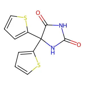 5,5-Dithien-2-ylimidazolidine-2,4-dione structure
