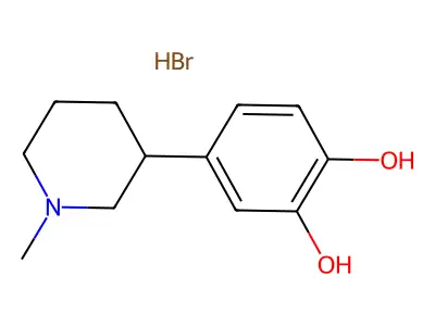 1,2-Benzenediol, 4-(1-methyl-3-piperidinyl)-, hydrobromide structure