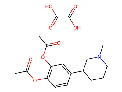 N-Methyl-3-(3',4'-diacetoxyphenyl)piperidine oxalate structure