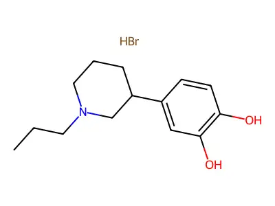 1,2-Benzenediol, 4-(1-propyl-3-piperidinyl)-, hydrobromide structure