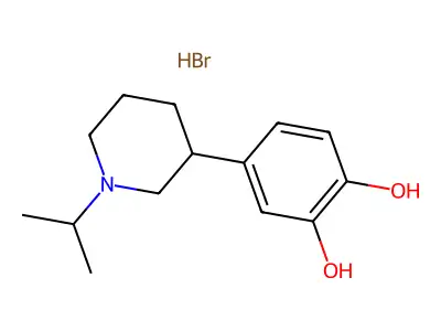1,2-Benzenediol, 4-(1-(1-methylethyl)-3-piperidinyl)-, hydrobromide structure