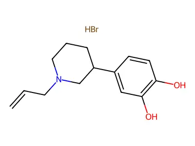 1,2-Benzenediol, 4-(1-(2-propenyl)-3-piperidinyl)-, hydrobromide structure