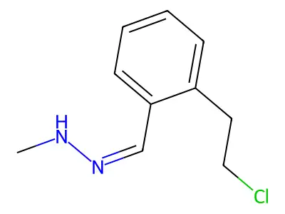 2-Benzylidene-1-(2-chloroethyl)-1-methylhydrazine structure