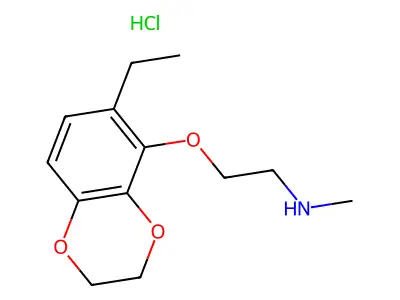 Ethylamine, 2-((6-ethyl-1,4-benzodioxan-5-yl)oxy)-N-methyl-, hydrochloride structure