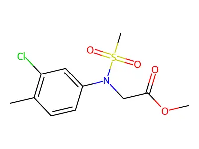 methyl N-(3-chloro-4-methylphenyl)-N-(methylsulfonyl)glycinate structure