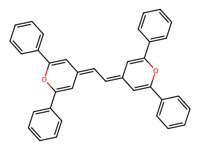 4H-Pyran, 4,4'-(1,2-ethanediylidene)bis[2,6-diphenyl- structure