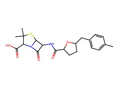 4-Thia-1-azabicyclo(3.2.0)heptane-2-carboxylic acid, 3,3-dimethyl-7-oxo-6-(((tetrahydro-5-((4-methylphenyl)methyl)-2-furanyl)carbonyl)amino)-, (2S-(2-alpha,5-alpha,6-beta))- structure