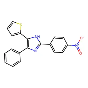 2-(4-nitrophenyl)-4-phenyl-5-thiophen-2-yl-1H-imidazole structure