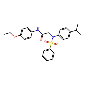 2-[N-(benzenesulfonyl)-4-propan-2-ylanilino]-N-(4-ethoxyphenyl)acetamide structure