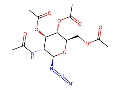 beta-D-Glucopyranosyl azide, 2-(acetylamino)-2-deoxy-, 3,4,6-triacetate structure