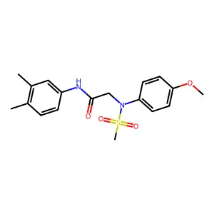 N-(3,4-dimethylphenyl)-2-(4-methoxy-N-methylsulfonylanilino)acetamide structure