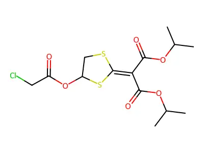 Diisopropyl 4-chloroacetoxy-1,3-dithiolan-2-ylidene malonate structure