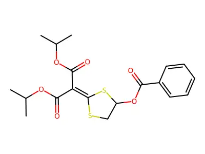 Diisopropyl 4-benzyloxy-1,3-dithiolan-2-ylidene malonate structure